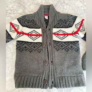 Carter's Gray Knit Sweater with Red Accent